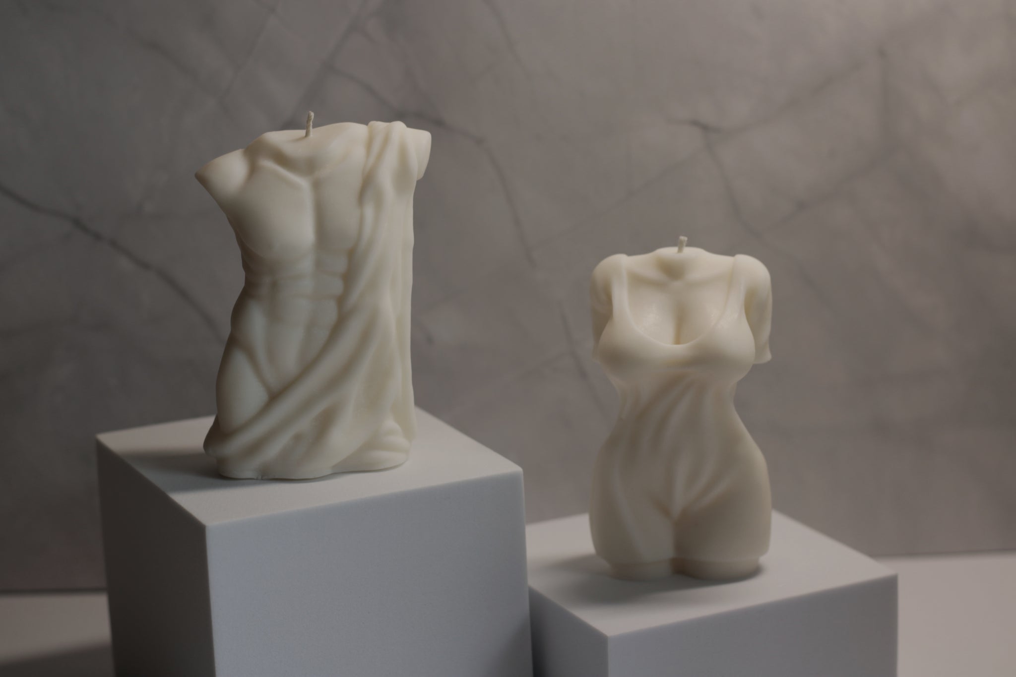 Sojų vaško žvakės vyras ir moteris