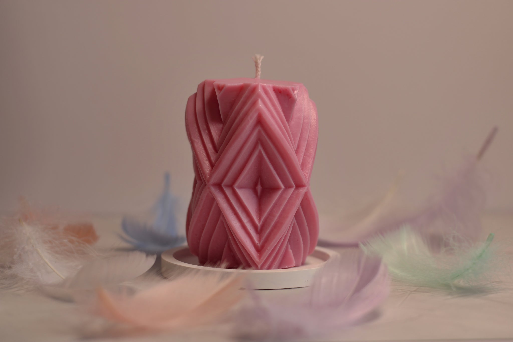 Kvepianti sojų vaško žvakė rožinė