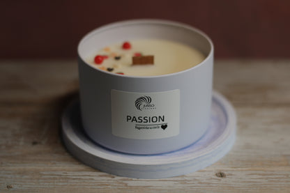 Kvepianti rankų darbo sojų vaško žvakė passion