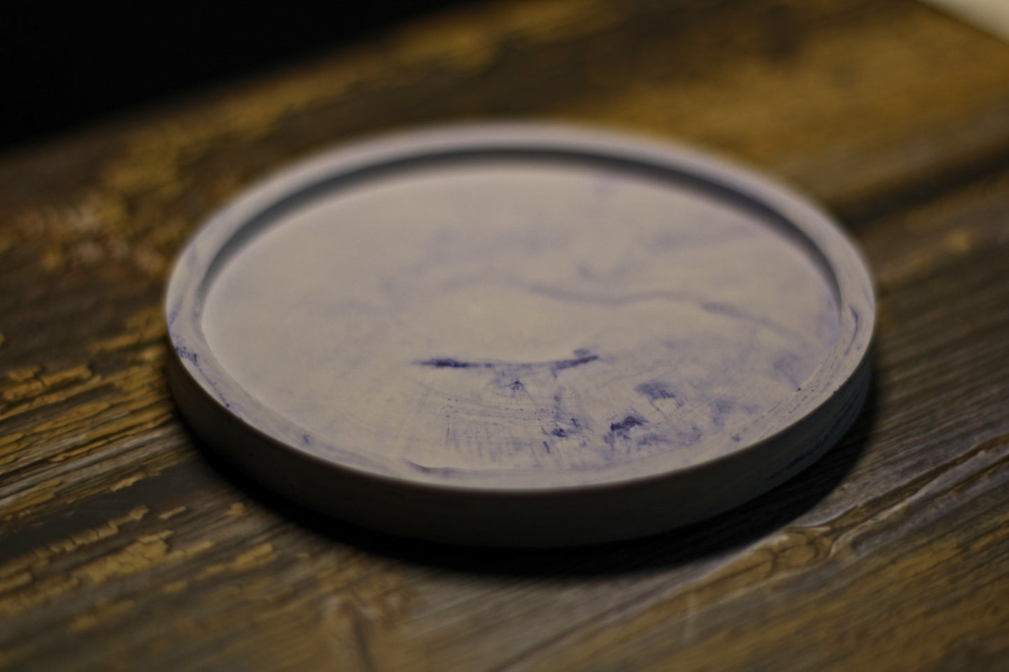 Akrilinis padėkliukas žvakėms didelis mėlynas