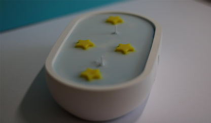 Kvepianti rankų darbo  sojų vaško žvakė geltona