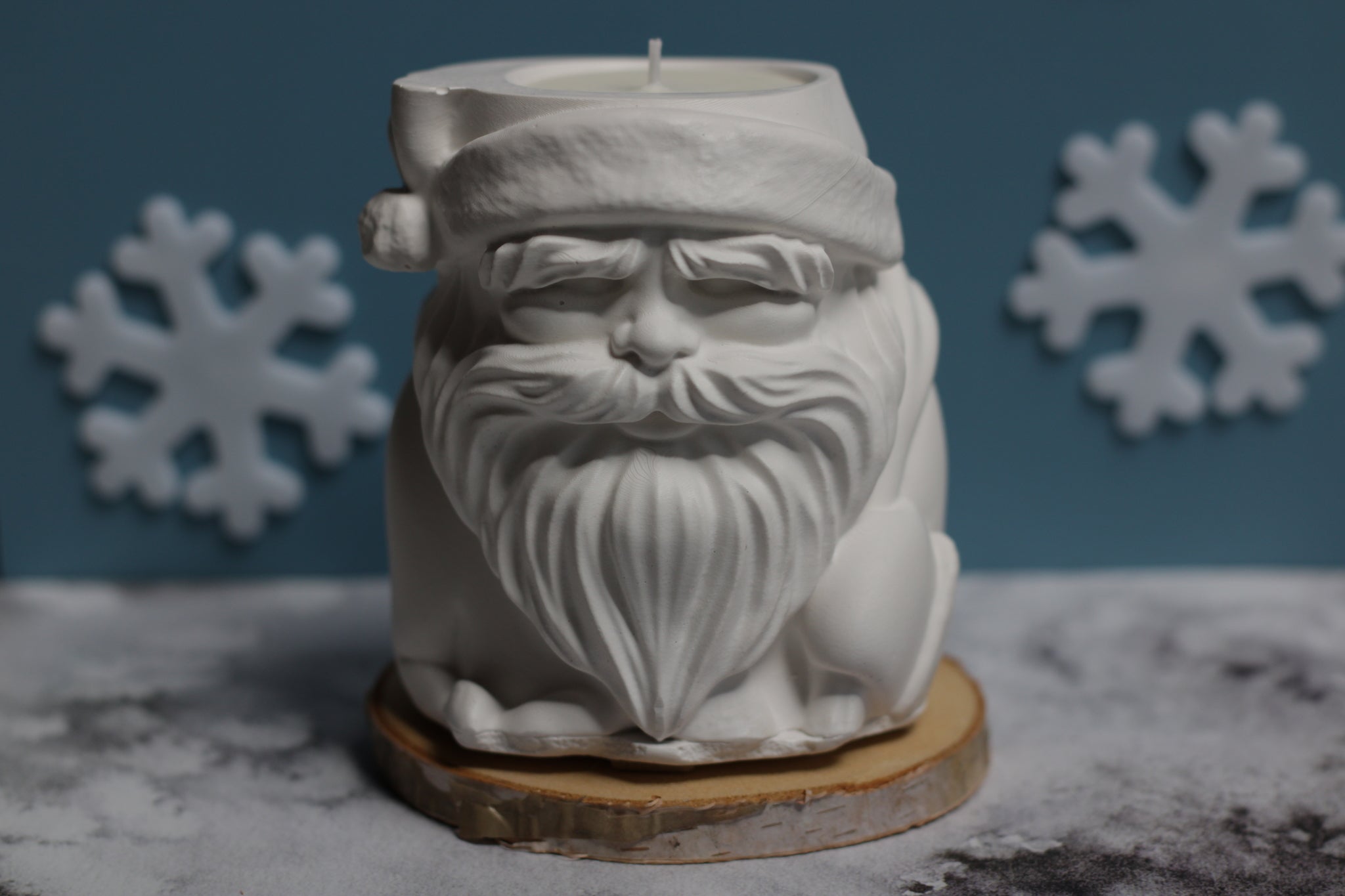 Sojų vaško žvakė Kalėdų Senis akriliniame inde