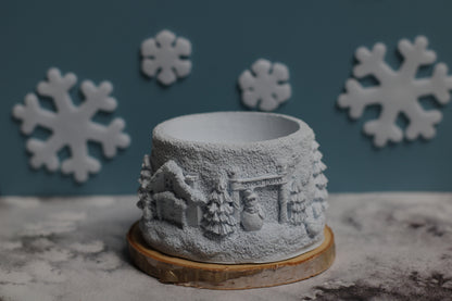 Akrilinė žvakidė Sniego miestelis