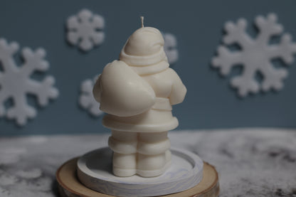 Rankų darbo sojų vaško žvakė KALĖDŲ SENELIS