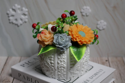 Geltona muilo gėlių kompozicija Geltona elegancija dovanai