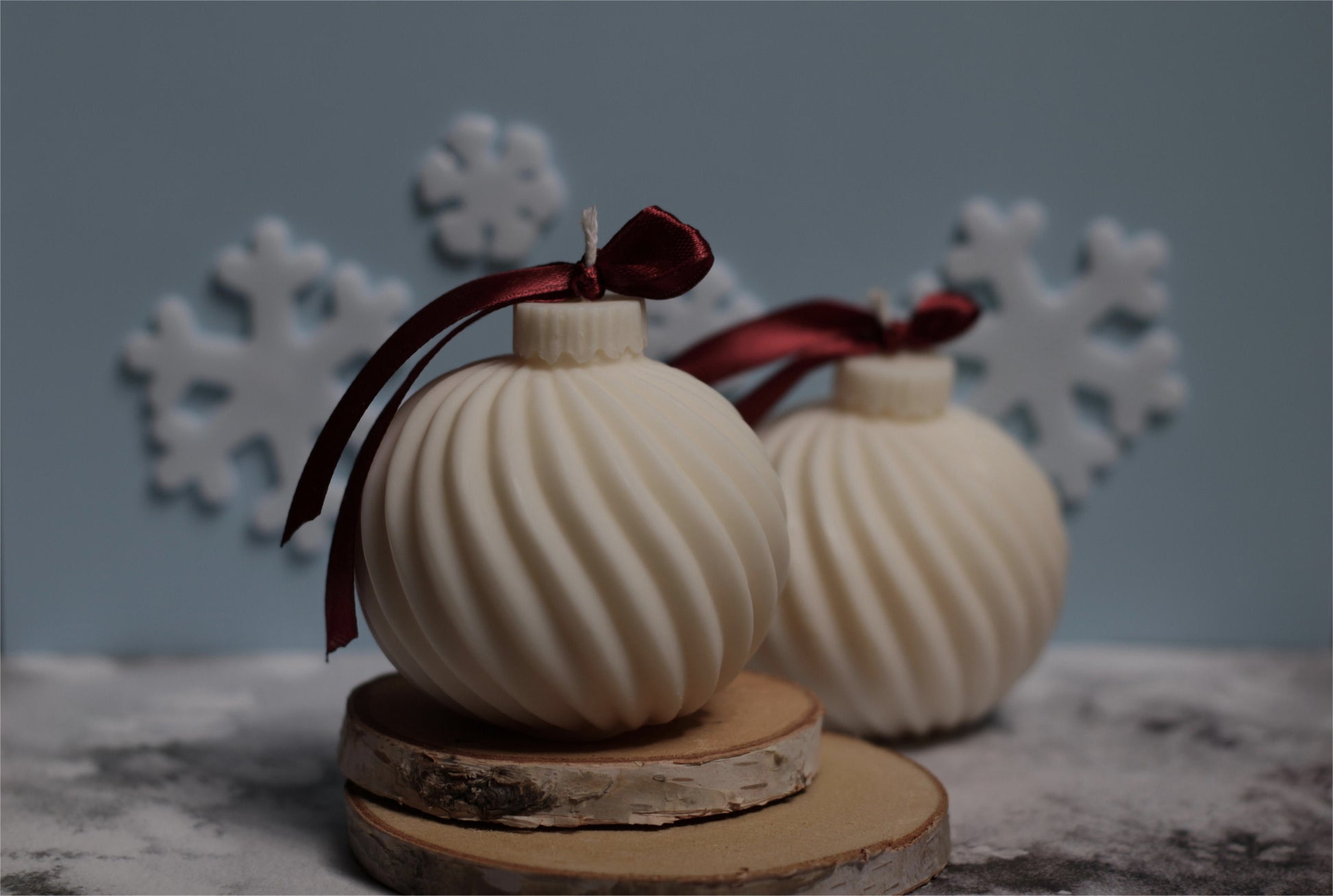 Dekoratyvinė sojų vaško žvakė Kalėdinis burbulas