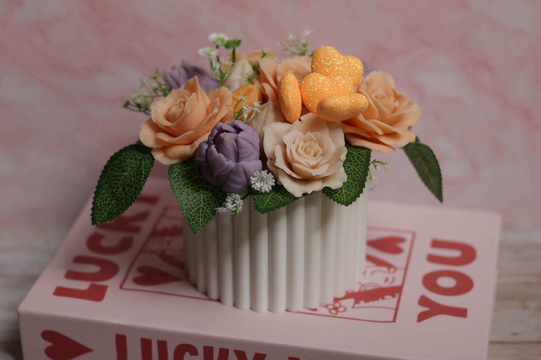 Rankų darbo muilo gėlių puokštė dovanai