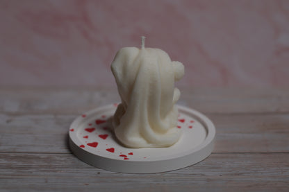 Rankų darbo sojų vaško žvakė Svajingas Meškiukas