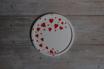 Akrilinis dekoratyvinis padėkliukas HEARTS žvakėms ir interjerui