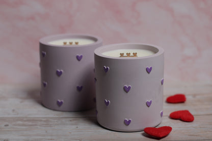 Sojų vaško žvakė gipso inde LOVE NOTES – rankų darbo dekoracija