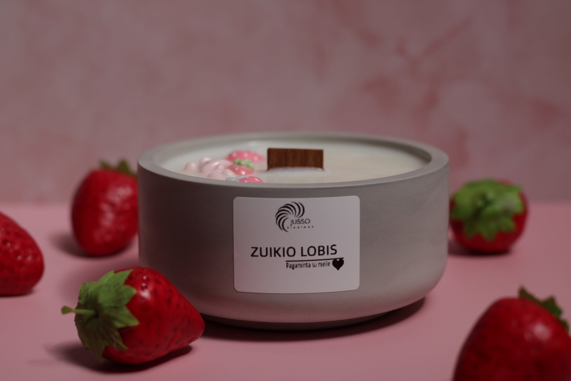 Kvepianti sojų vaško žvakė gipso inde Zuikio lobis