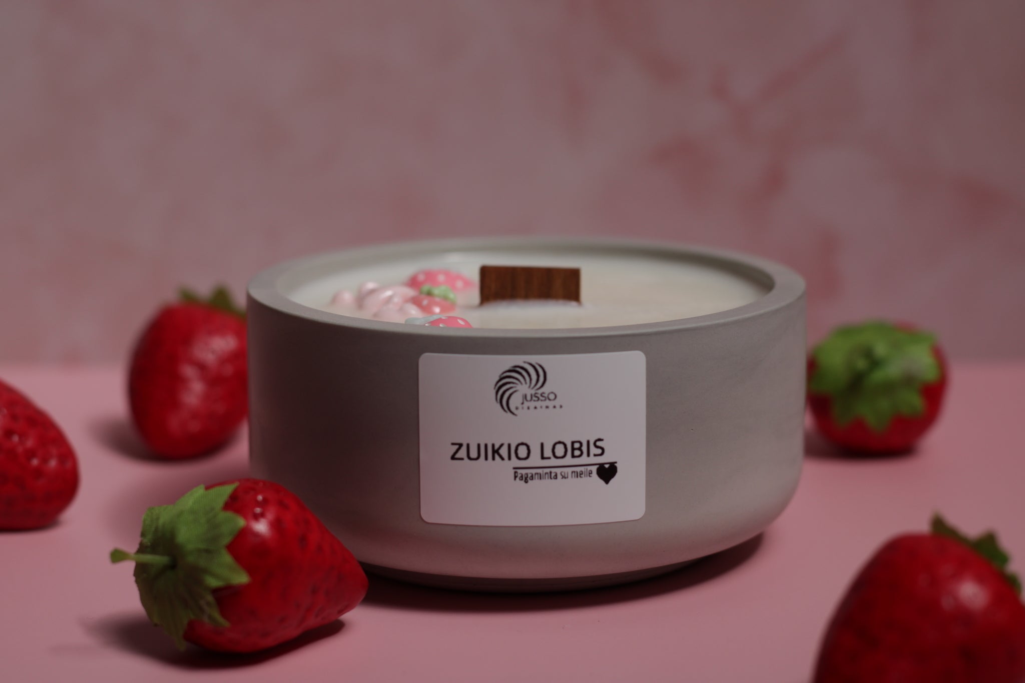 Kvepianti sojų vaško žvakė gipso inde Zuikio lobis